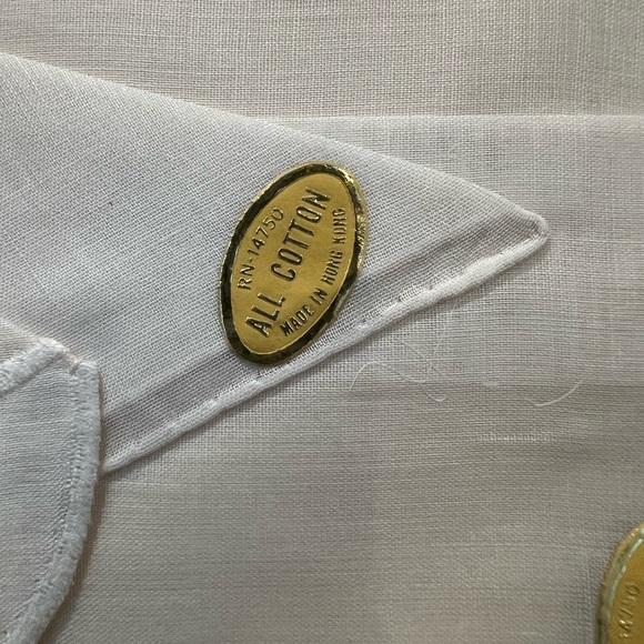 Vintage 60s Cotton Ladies Handkerchiefs Hibiscus Flower Embroidered NOS in Box - Picture 4 of 8